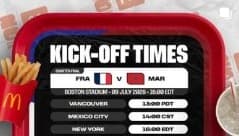 Kick-off times — France v Morocco — recent Instagram post